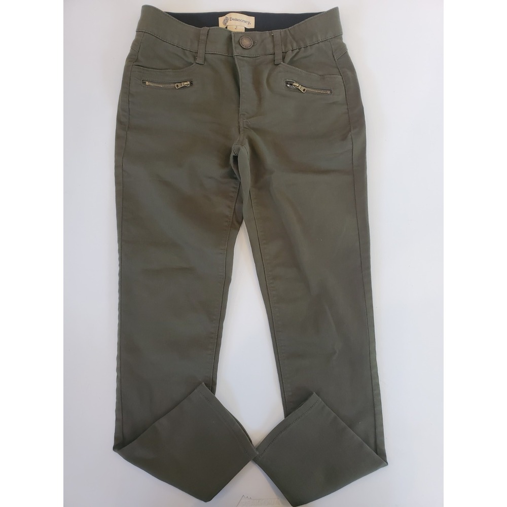 Democracy‎ Olive Green Ab Technology Skinny Jeans Womens Size 2 B1590PEX2XX